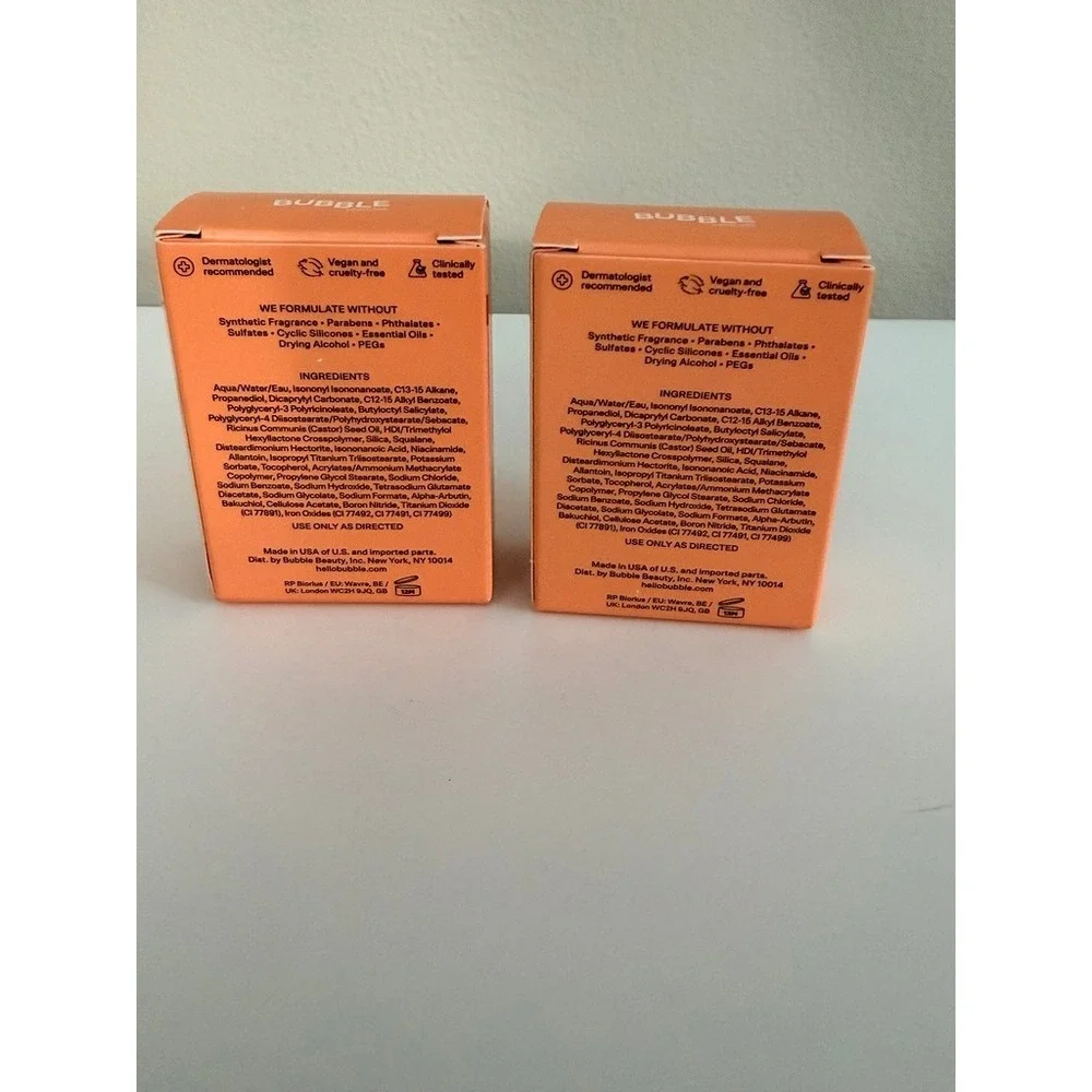 Bubble Under Cover Color Correcting Balm .5oz Orange Dark Spot Fix NWT 2pk